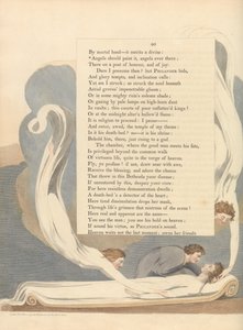 Youngs Night Thoughts、40ページ、天使たちはそれを塗るべき、天使たちはそこにいる 作： William Blake